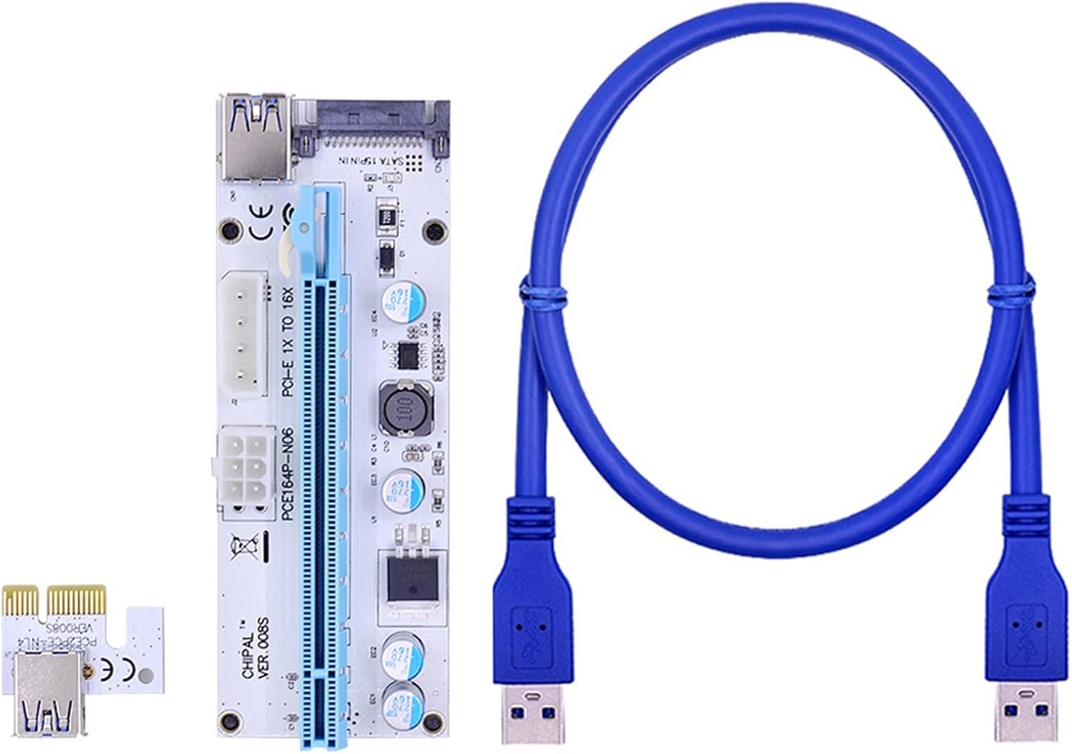 Amazon.co.jp: YFFSFDC ライザーカード Pcieライザー PCI-E VER 009S 1x-16xグラフィック拡張 USB3.0  PCI-E Express 1x-16x 拡張ライザーカード アダプター マイニング ビットコイン グラフィックボード アダプター 6PIN  24インチusb 3.0ライザーケーブル- 赤いUSB ...