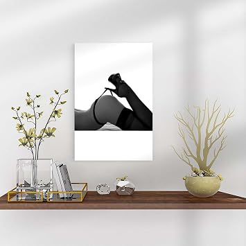 9W Sexy Women Photography Feminist Canvas Poster Art Print Vintage Fashion Luxury Black And White Girly Wall Art Decor For Bedroom Living Room Aesthetic Wall Decor