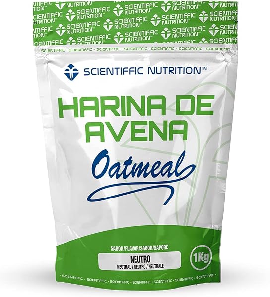 Scientiffic Nutrition - Harina de avena, Fuente de Proteínas, Baja en Azúcares, 100% Natural, Contribuye al Desarrollo de la Masa Muscular, Sabor Nuetro, Sin Sabor - 1 Kg - 1