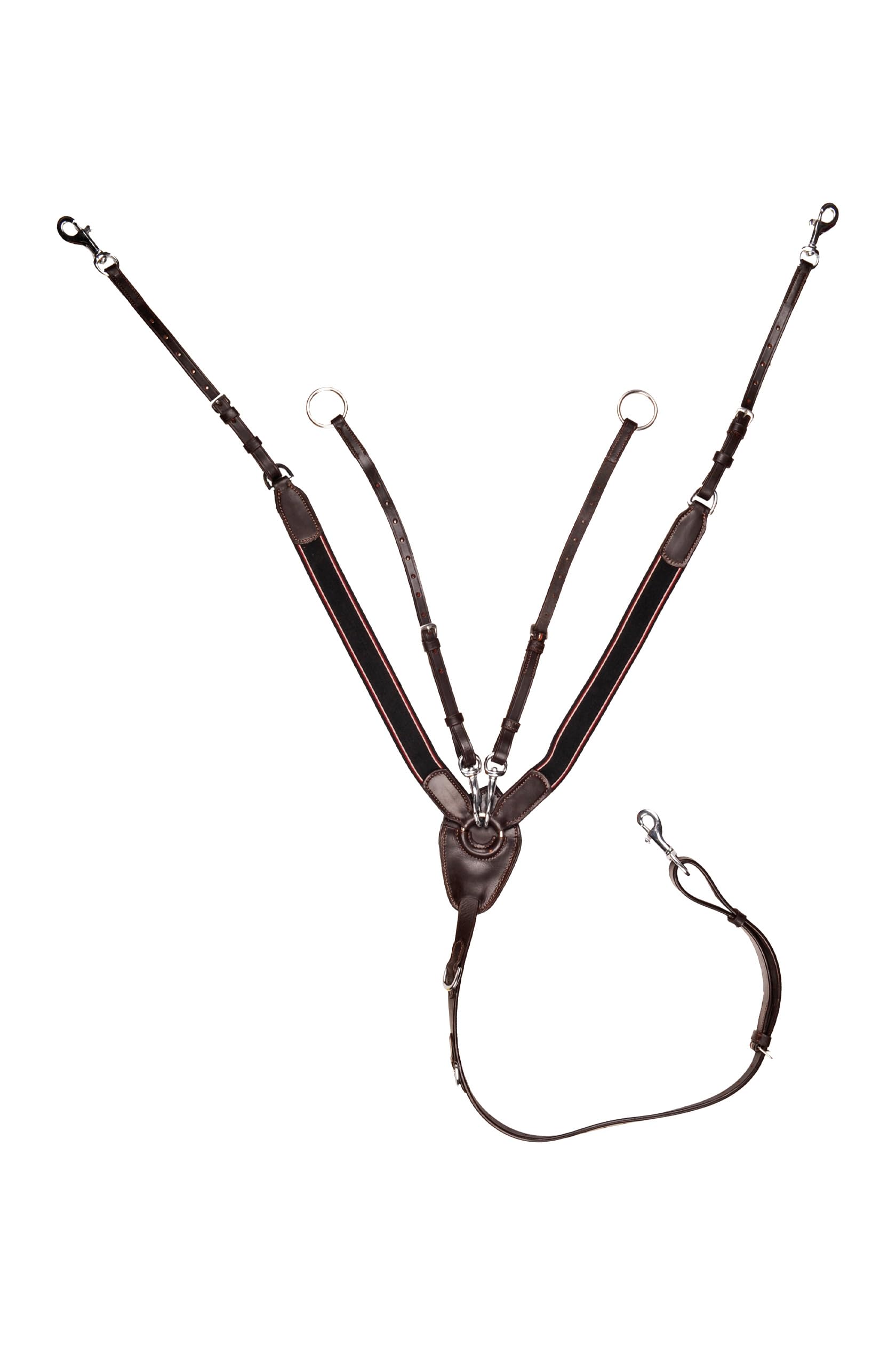 HKM SPORTS EQUIPMENT Vorderzeug mit Martingal und breitem Gummi, braun, Vollblut Vorderzeug-6845 One Size