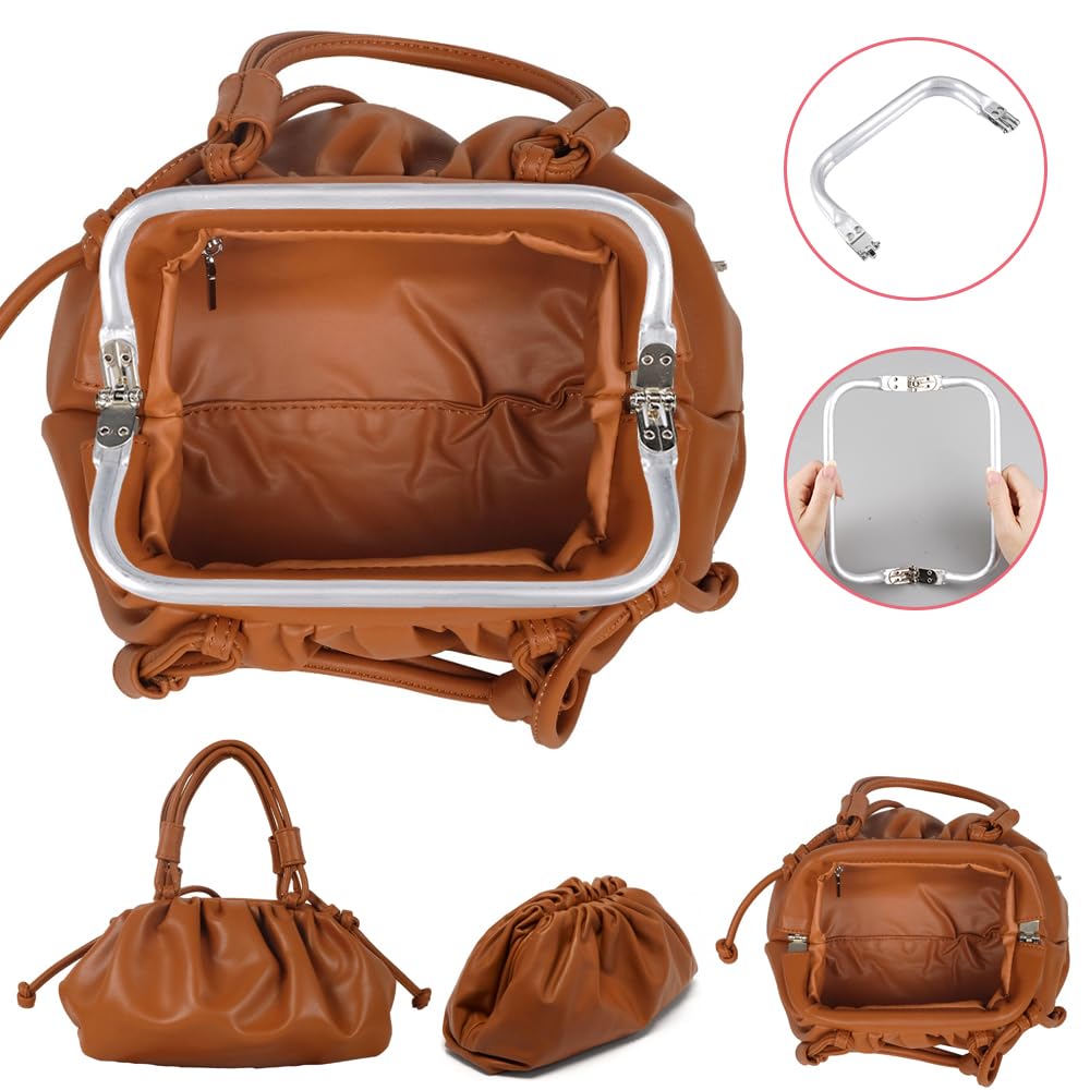 3 Piezas Mango de Marco de Monedero,Marco de Aluminio para Bolsos,Marcos de Bolso Interior de Aluminio,Marcos de Bolso Interior en Forma de U Marco Tubular,para Hacer Monedero,Otras Manualidades