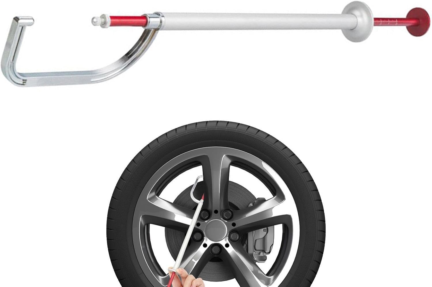 Brake Disc Measuring Tool - Aluminum Alloy 39x4x4cm | Motorcycles Brake Disc Wear Detection | 0-45mm Aluminum Alloy Thickness Measuring Gauge Wear Thickņess Detection Tool