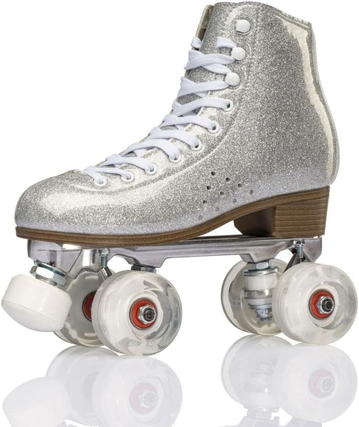Roller Skates Quad Skates Inline Skates PU Roller Shoes Four Wheel Roller Skates Double Row Skates Breathable Durable Safety Sports Outdoor Kids Adults Students Unisex Advanced Beginner Junior Chalet Roller 22.5-27.0cm Silver