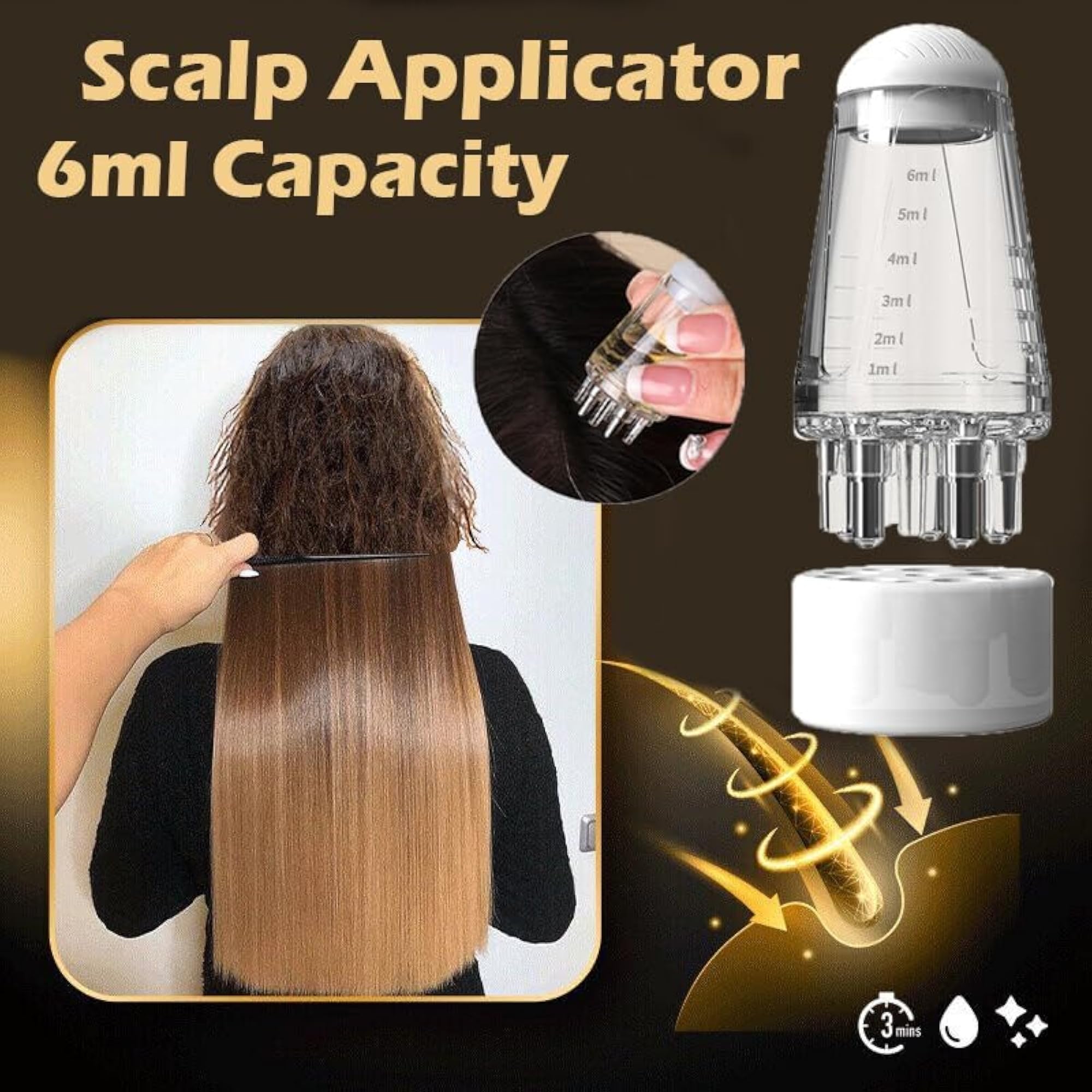 Hair Oil Applicator Scalp Comb Bottle, Scalp Massager