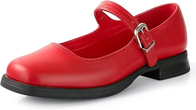 Ankis Mary Jane Shoes Women Pumps Comfortable Dress Shoes for Women Square Toe Wedding Shoes Low Short Block Chunky Thick Heels