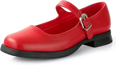 Ankis Mary Jane Shoes Women Pumps Comfortable Dress Shoes for Women Square Toe Wedding Shoes Low Short Block Chunky Thick Heels