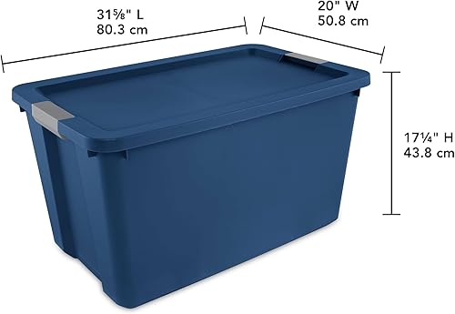 Miniatura 3 de (2 Pcs) 34 Gallon Large Storage Bins with Latch Lids,Not Clear Heavy-Duty Large Totes, For Home and Garage Organization,Blue