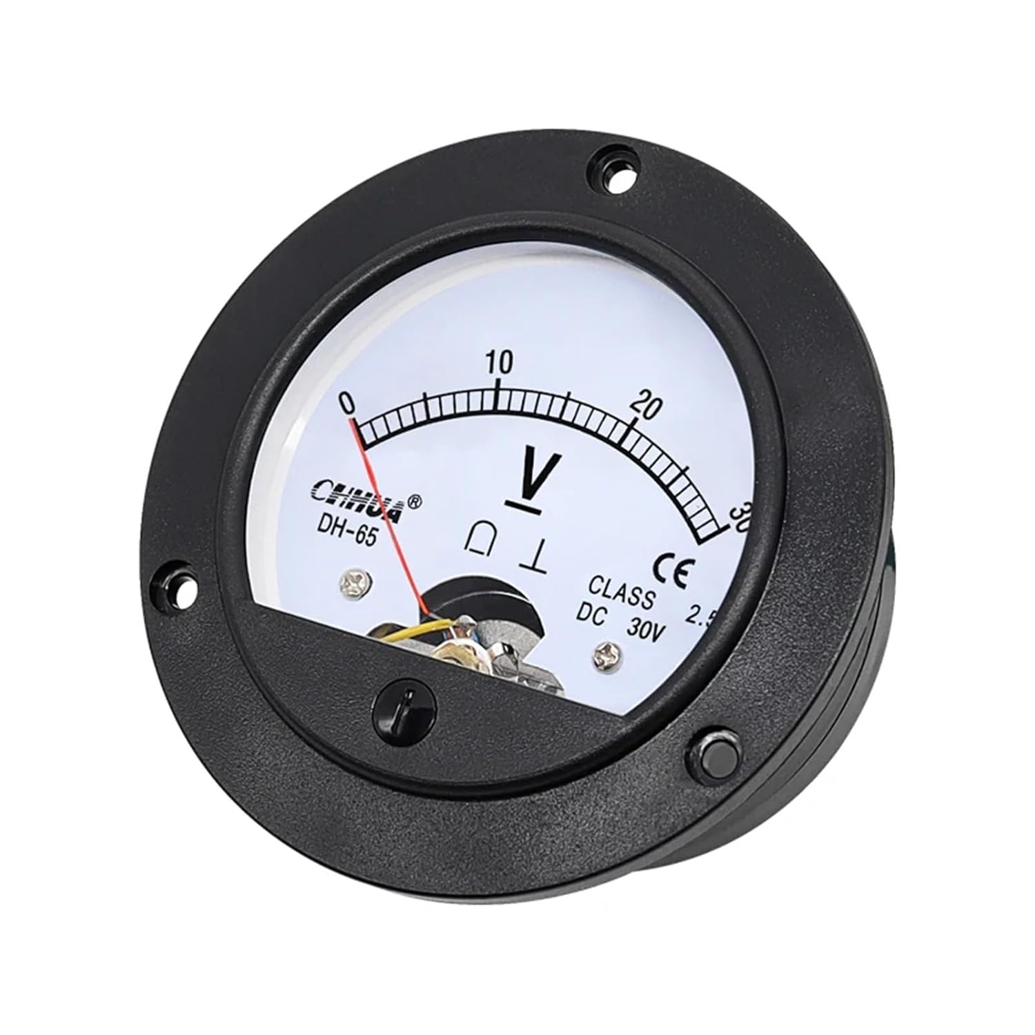 DH-65 DC Voltmeter Pointer Analog Voltage Measurement Tools Circle Electrical Instruments(20V), Diameter 82.5mm