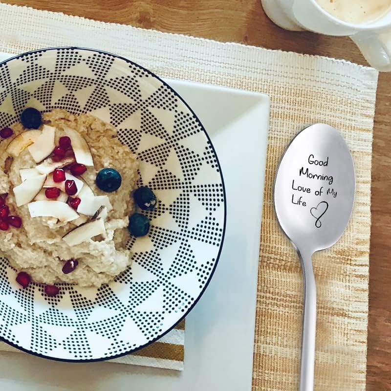 Miniatura 7 de Marido, novio, aniversario, regalos de cumpleaños, esposa, novia, buenos días, amor de mi vida, cuchara de helado para él y ella, regalos para el