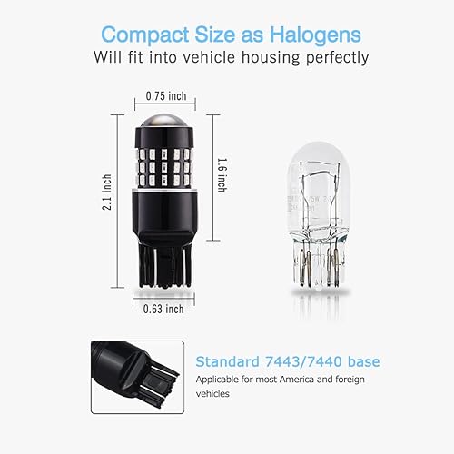 Vista 19 de 4 bombillas LED muy brillantes de 9 a 30 V 3014 54-SMD, color blanco xenón , Blanco Xenón