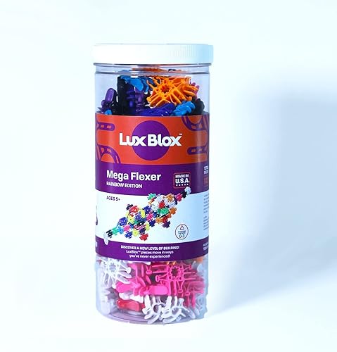 Miniatura 5 de Mega Flexer Rainbow Colors. Kit de bloques de construcción para niños y niñas. Aprende sobre ciencia e ingeniería con este juguete STEM STEAM.