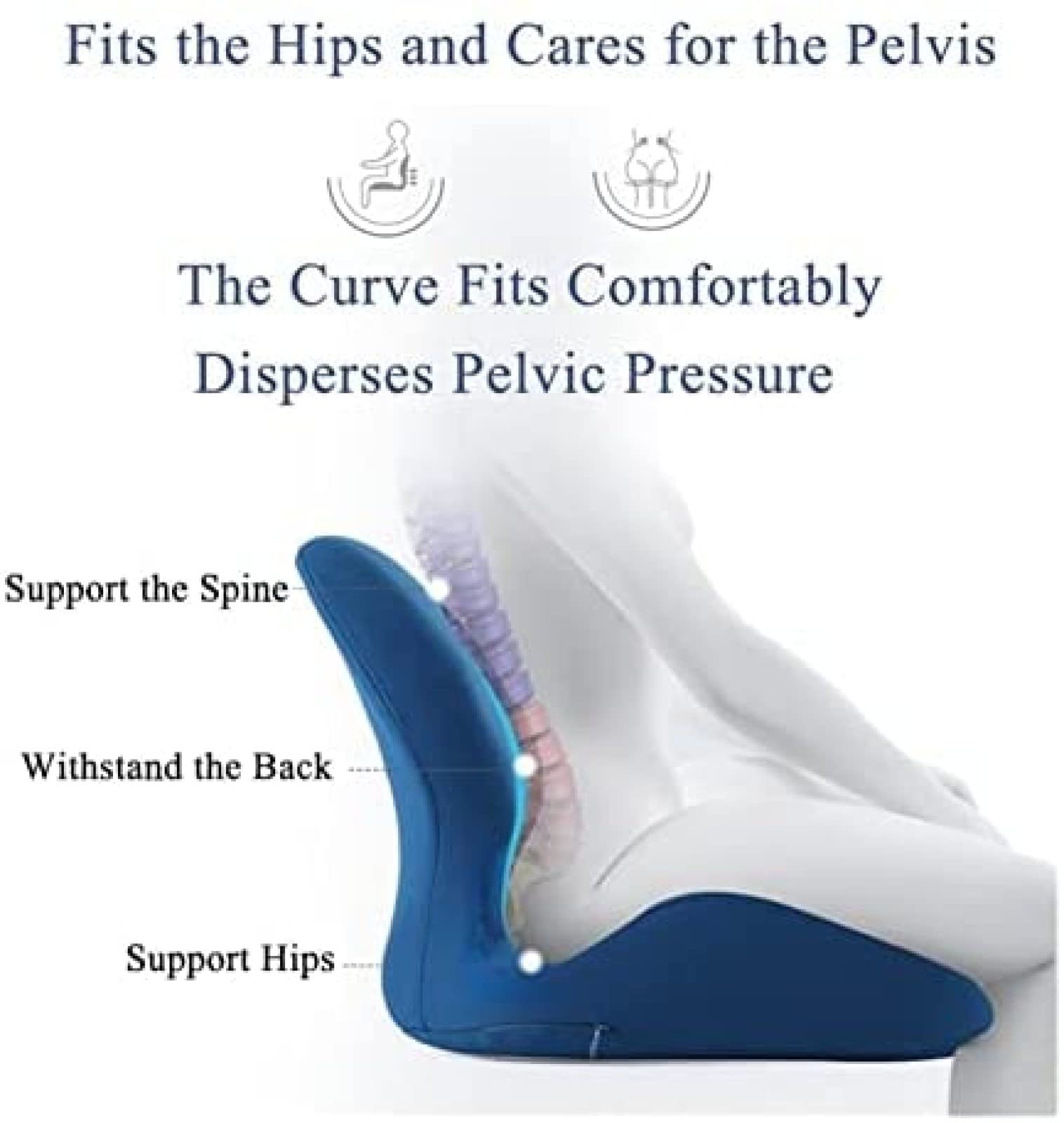 Cuscino Per Sedia Da Ufficio In Memory Foam, Cuscino Per Coccige Per Emorroidi, Sollievo Dal - Foto 3