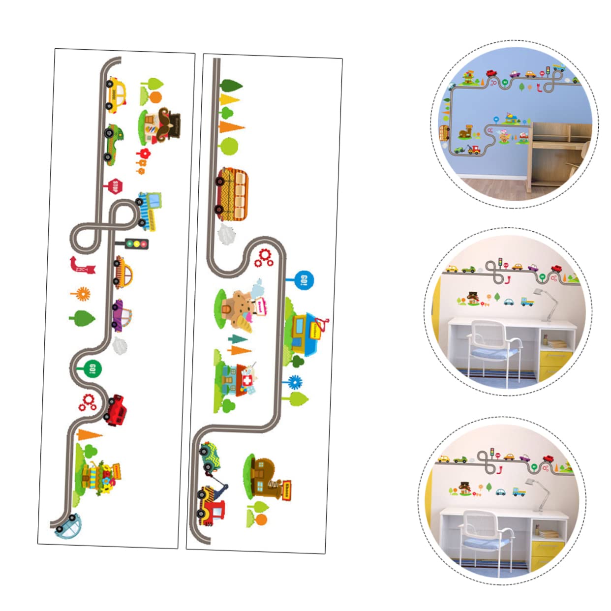 Cabilock 3 Set Di Adesivi Murali Per Cameretta Bambini Adesivi Decorativi Per Bambini Piccoli Adesivi Murali Rimovibili Per Treni E Auto 2 Fogli * 3