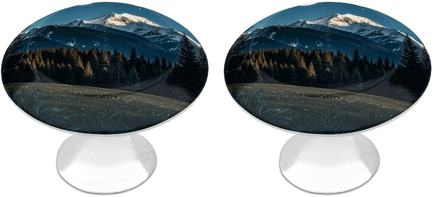 2 Pack Cabinet Knobs,Decorative Drawer Pulls, Moon And Star Night Tapestry