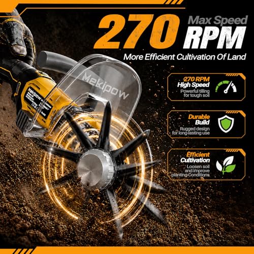 Mini Handheld Tiller Cultivator Compatible with Dewalt 20V Battery by MekiPow - Used condition - Image 5