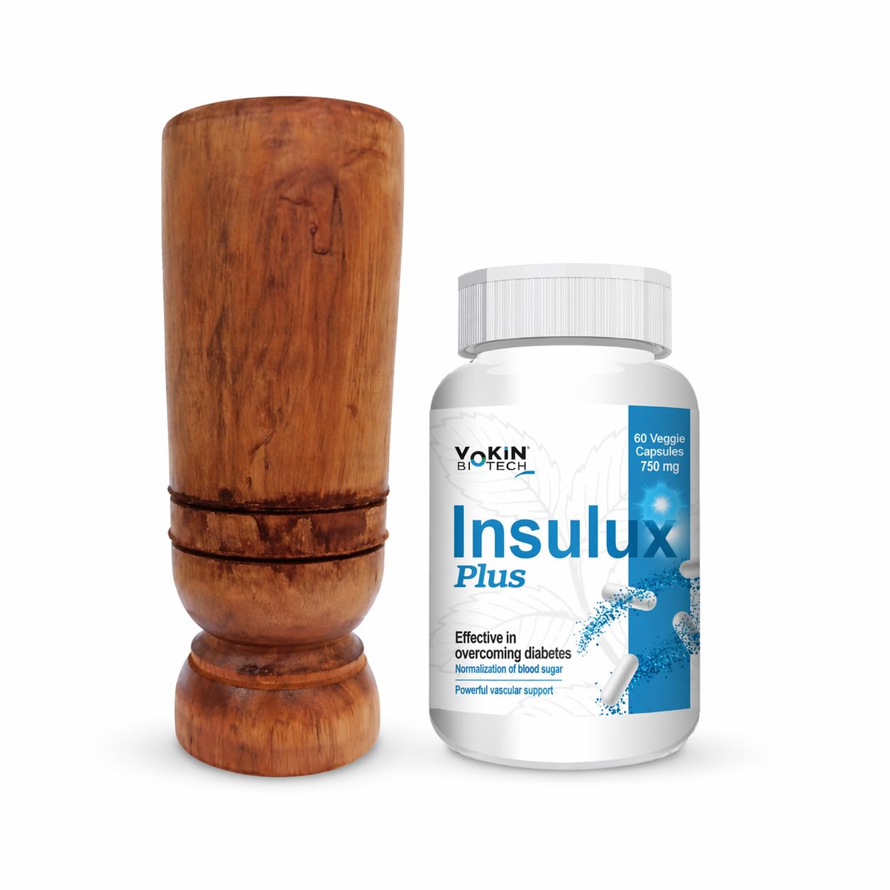 Vokin Biotech Herbal Insulux Plus For Endocrine Health and Diabetes Control Berberine 200mg and Milk Thistle 200mg (60 Capsules) With Vijaysar Glass Natural Herbal Tumbler-image-42