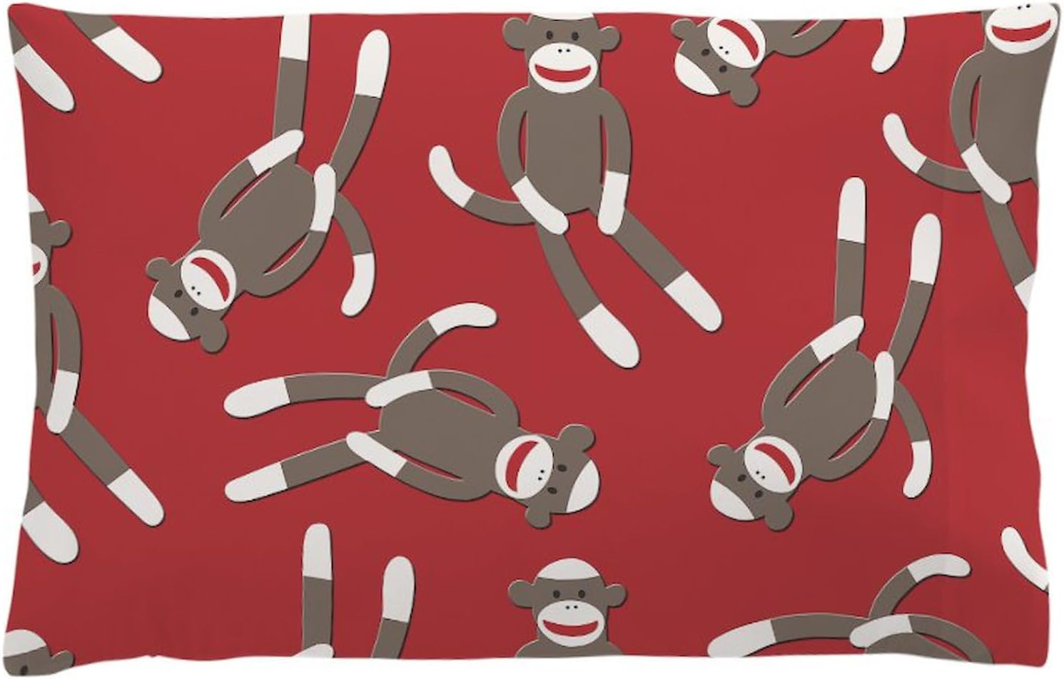 CafePress Red Sock Monkey Print Pillow Case Standard Size Pillowcase, Lumbar Pillow Cover Fleece