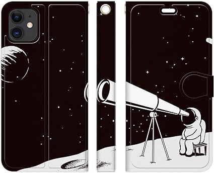 Amazon Co Jp Ruuu Iphone 11 Pro 手帳型 スマートフォン Iphoneケース カバー Iphone11pro 宇宙飛行士 イラスト 03 宇宙 コスモ 惑星 モノトーン 面白い おもしろ かわいい 柄 キャラクター 月 星 星座 韓国 韓 グッズ 雑貨 携帯ケース 携帯カバー メンズ