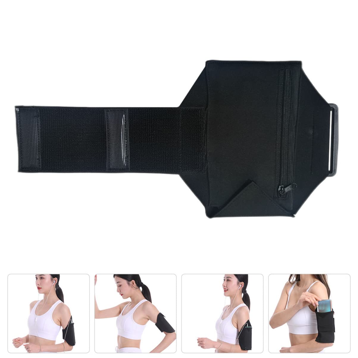 NUOBESTY 4 Pezzi Multifunzionale per Smartphone Braccio e Leggera per e Attività Outdoor Capacità per Telefono e Colore Nero