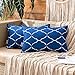 MIULEE Funda de Cojines Impermeable Cojín Exterior Funda de Almohada Diseño Marroquí Cremallera Oculta Cojines Decorativos para Sofá Silla Terraza Cama Dormitorio Oficina 2 Piezas 30x50 cm Azul Oscuro
