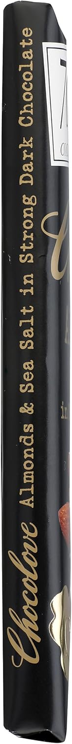 , Chocolate Bar Dark Almonds Sea Salt 70%, 3.2 Ounce