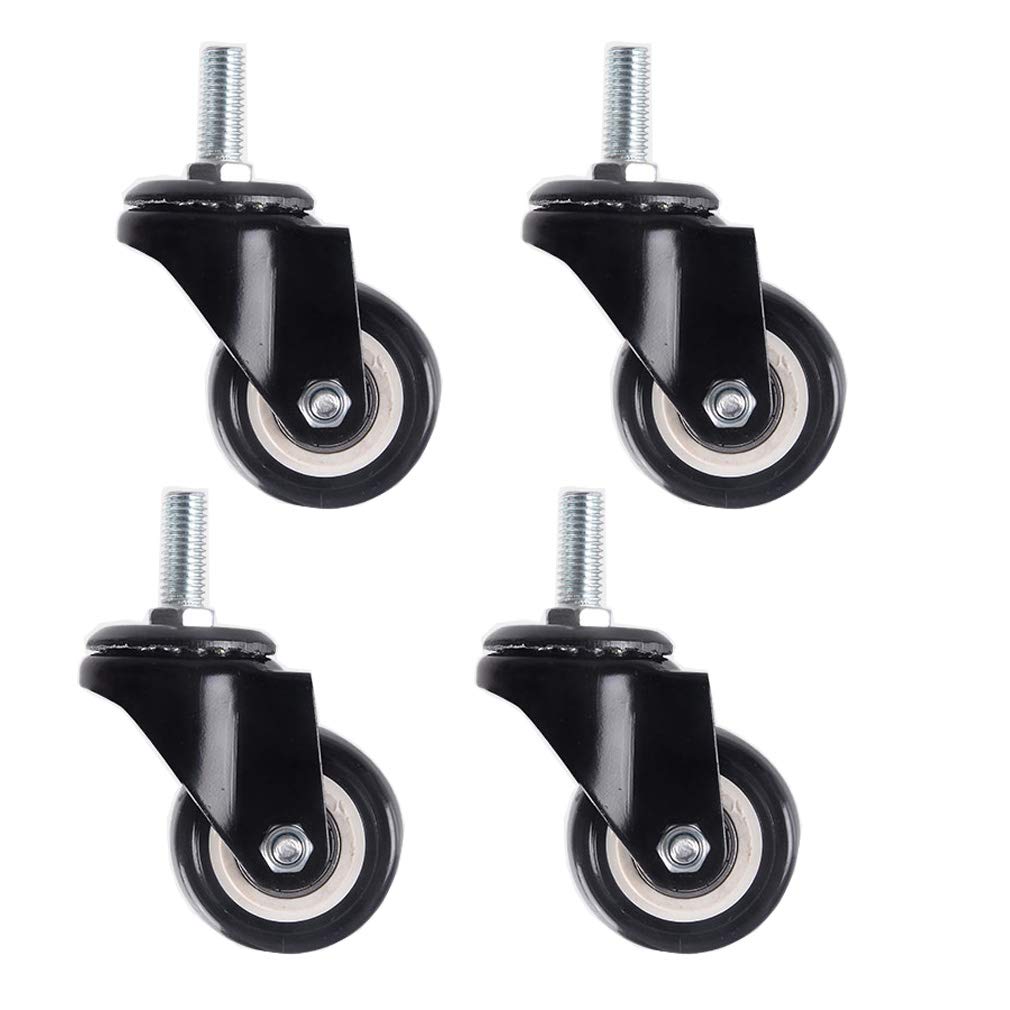 OJHFJMGH Casters, Furniture Caster,Swivel Casters with Brakes,Threaded Rod,Double Bearing Castor,Black(Black,M8)
