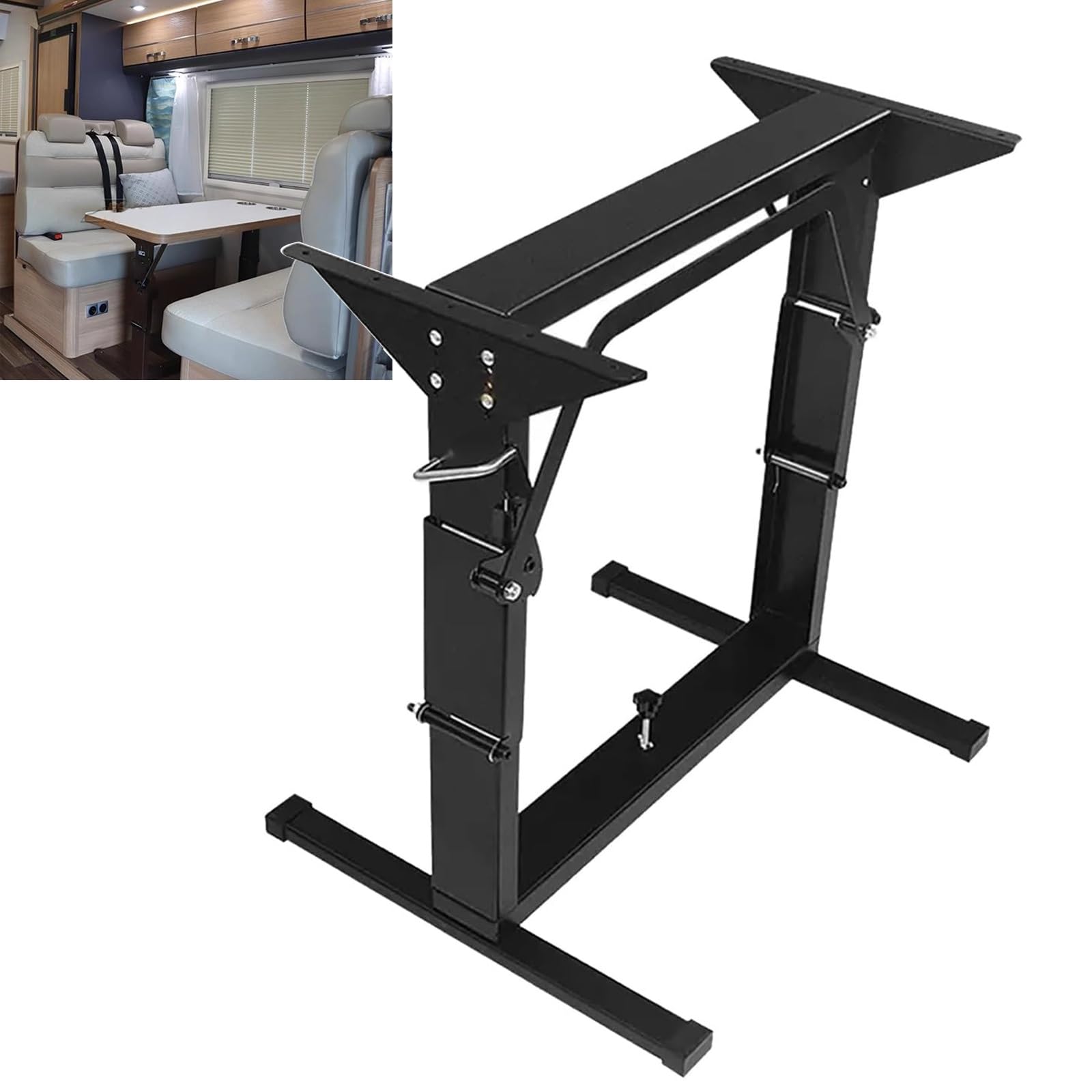 RV Camper Furgoneta Patas Plegables para Mesa, Soporte de Pata de Mesa Plegable para RV, Patas de Mesa de Metal, Extraíbles y Ajustables en Altura, para Patio, Yate, Caravana, Habitación