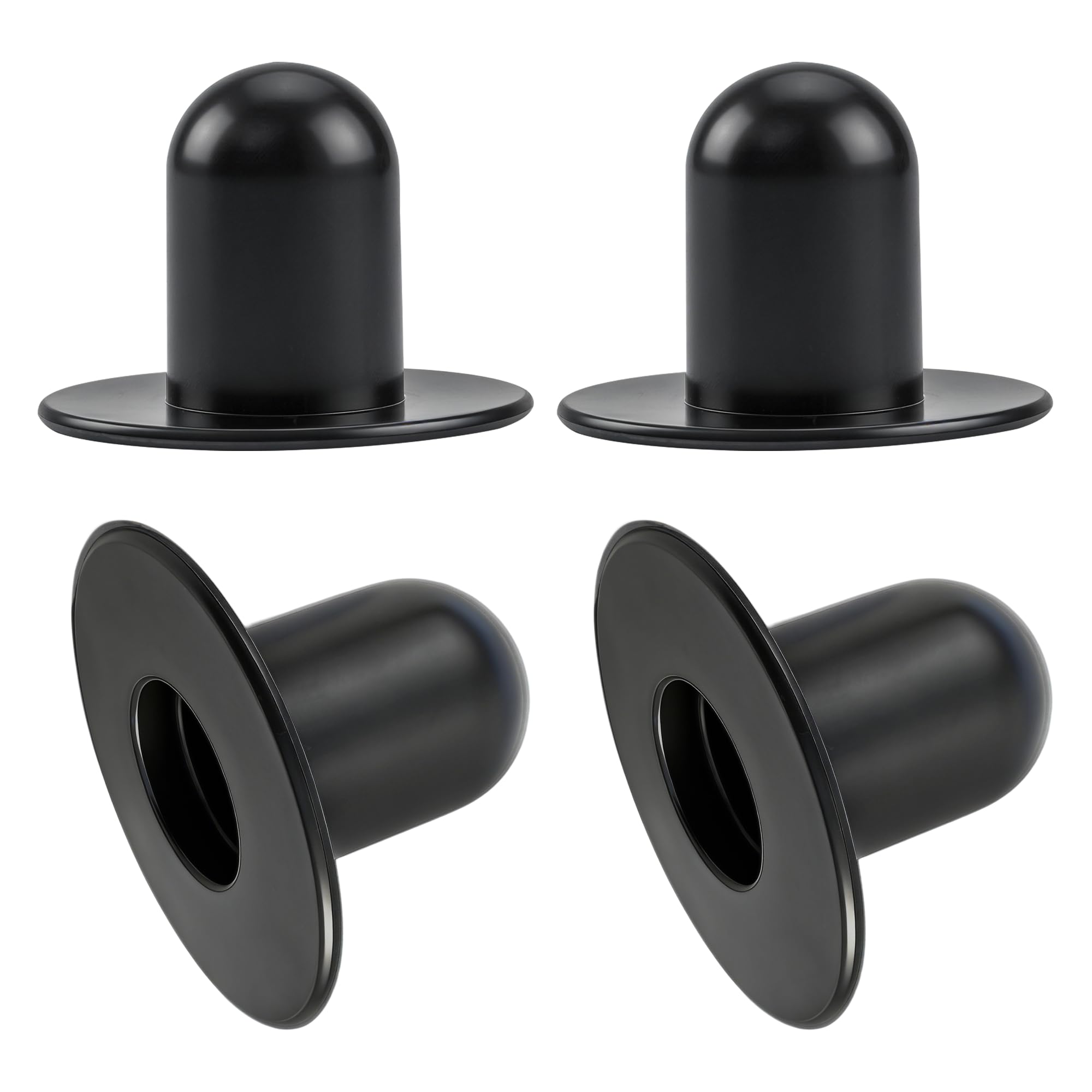 Desenda 4 Pack Swimming Pool Wall Plugs, Sturdy Replacement Above Ground Pool Filter Pump Plug Strainer Hole Plug Stopper Compatible with Intex Bestway Coleman (Black)