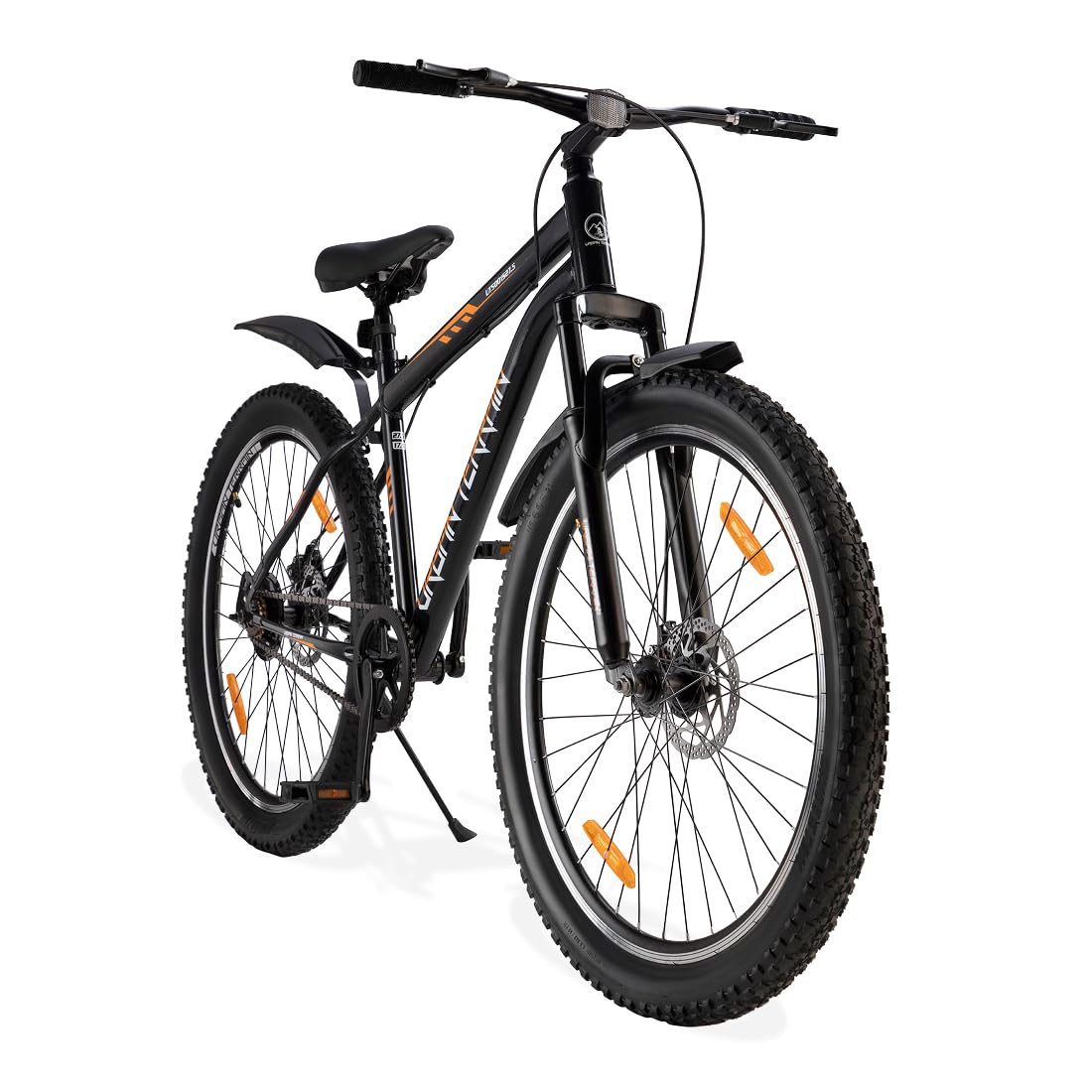 Urban Terrain Bolt Cycle 27.5 inch Single Speed with Front Suspension & Dual Disc Brake Bicycle for Men/Boys Mountain Bike UT5001S27.5 | Ideal for 15+ Years, Unisex, Frame Size : 17.5 inch, Black