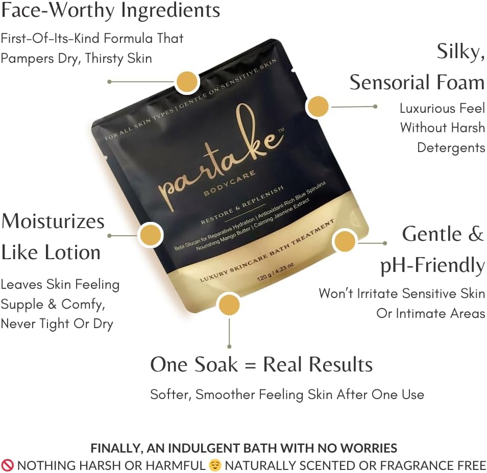 The Skincare Soak™ – Luxury Foaming Bath Soak for Dry & Sensitive Skin | Hydrating, Soothing & Nourishing | Full-Body Skincare Bath (3-Pack Jasmine Vanilla)