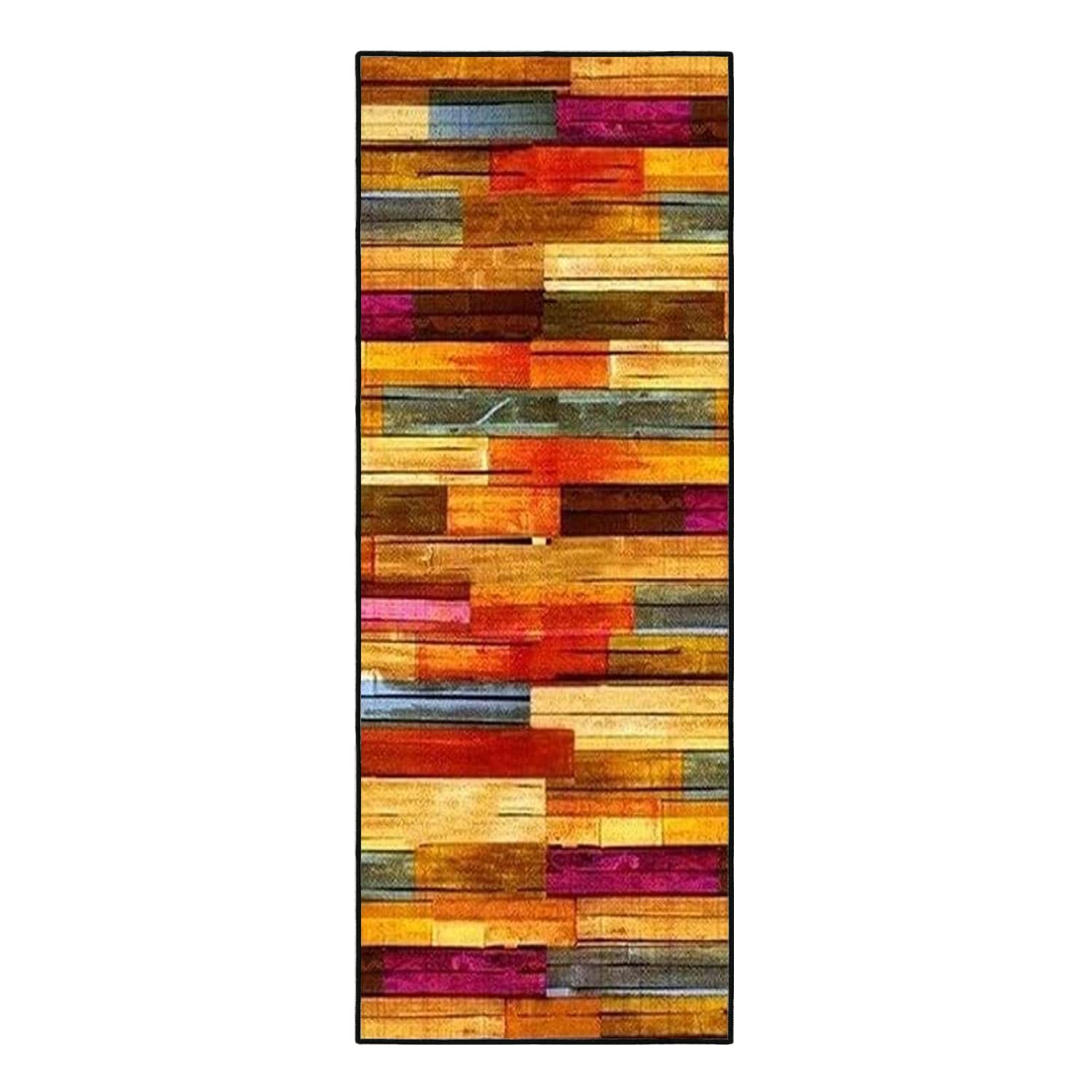 Produktbild von WTHYGB Teppich Läufer Flur Küche 60x120 Cm, Rutschfest Waschbar Dauerhaft Küchenläufer Flurläufer, Lang Dauerhaft Polyester Grau Und Rot Teppichläufer Für Korridor, Schlafzimmer, Innen Wohnzimmer