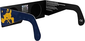 Solar Eclipse Glasses ISO 12312-2 & CE Certified – Safe Solar Viewing for Direct Sun & August 2026 Eclipse | Paper Cardboard Frame, Made in EU | For Kids & Adults