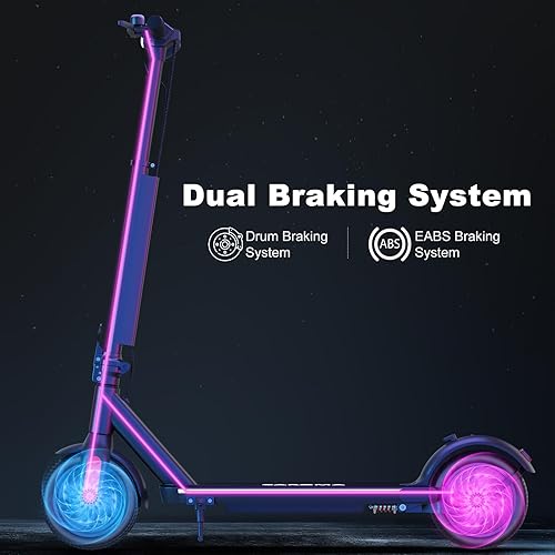 Miniatura 6 de Caroma Electric Scooter, 500W Motor, 25 Miles Range & 20Mph, 10" Solid Tires Electric Scooter Adults, Foldable Commuting E Scooter with Cruise