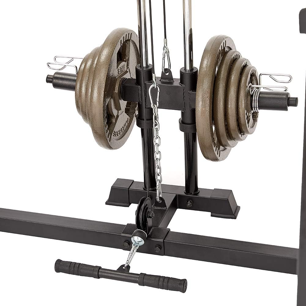 papababe Power Cage with LAT Pulldown 1200-Pound Capacity High Capacity Power Rack Home Gym Equipment : Sports & Outdoors