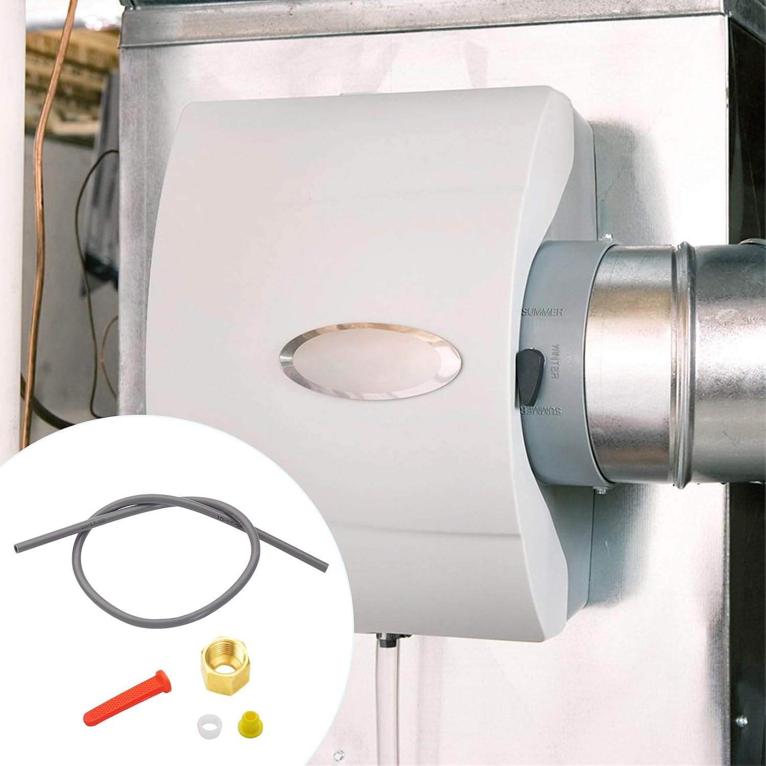 4335 Feed Tube Set, Includes Compression Sleeve and Nut (4335), in Line Strainer (4004), Yellow Orifice (4231), for Aprilaire Humidifier Models 400, 500, and 600.