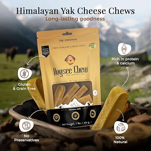 Miniatura 4 de Dogsee Masticables originales de leche de yak del Himalaya para perros, 1 libra (pequeño - 13 masticables)  Placa de lucha contra el sarro  Sin