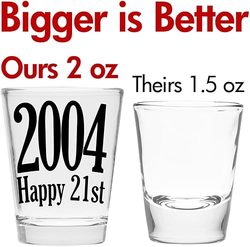 Miniatura 2 de Make Em Laugh Vaso de chupito de feliz 21 cumpleaños 2003  Regalo de cumpleaños  Celebra los veintiuno  Regalos de 21 cumpleaños para él o regalos