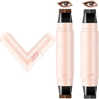 Pack of 2 Wing Eyeliner Stamps Liquid Gel Waterproof Natural Cat Eye Eyelash Stamp Durable Smudgeproof Foldable Eye Stencil Makeup Eyeliner Tool Black + Brown