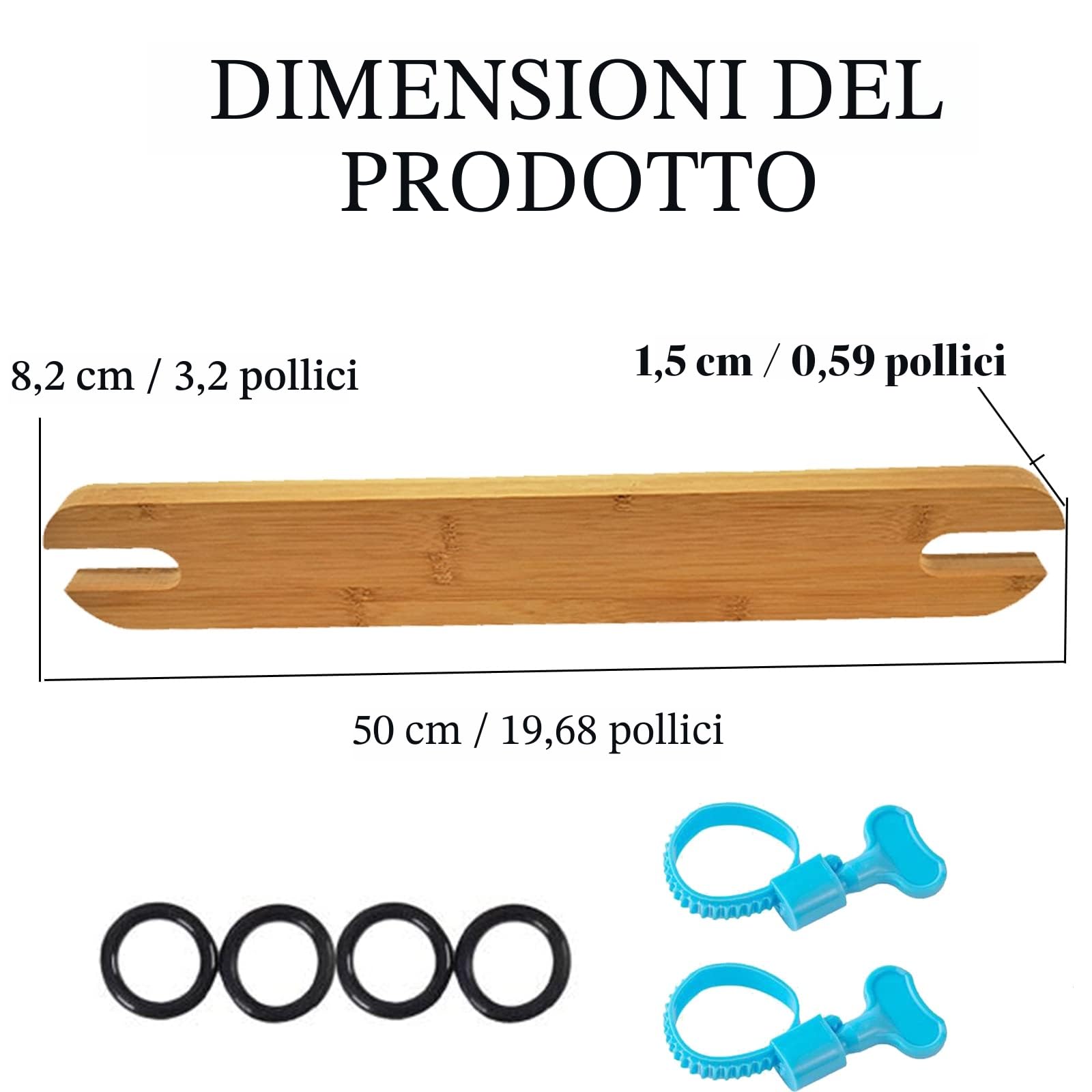 Poggiapiedi in bambù antiscivolo regolabile con anelli in gomma – Accessori in legno naturale compatibile con IKEA Antilop
