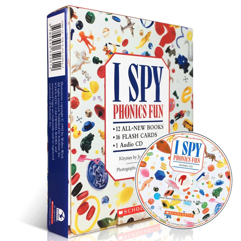 12 كتب/set CD, I Spy Phonics Fun, كتب أطفال بعمر 3 4 5 6, Word Phonics تعلم الكتب الانجليزية, 9780545652612