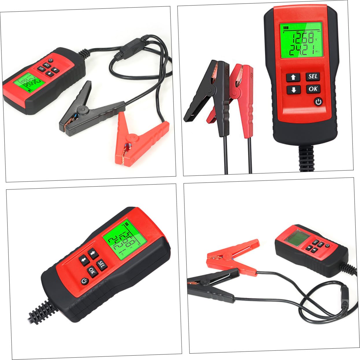 Tester per Batteria Auto Analizzatore Digitale 12V Display LCD per Verifica stato Salute Durata Capacità e Resistenza della Batteria per Veicoli Automobilistici