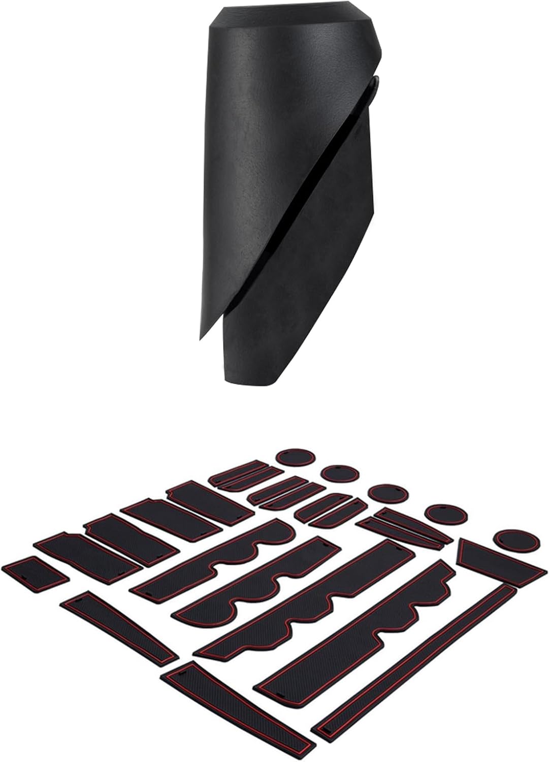 JDMCAR Liner Accessories (Red Trim) and Antenna Base Compatible with Toyota Tundra 2014-2021