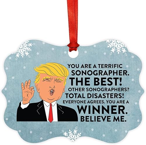 Miniatura 41 de Andaz Press Presidente Donald Trump Fancy Frame Recuerdo Adorno de Navidad, Regalo de broma de Técnico de Farmacia, 1 paquete, divertidas ideas