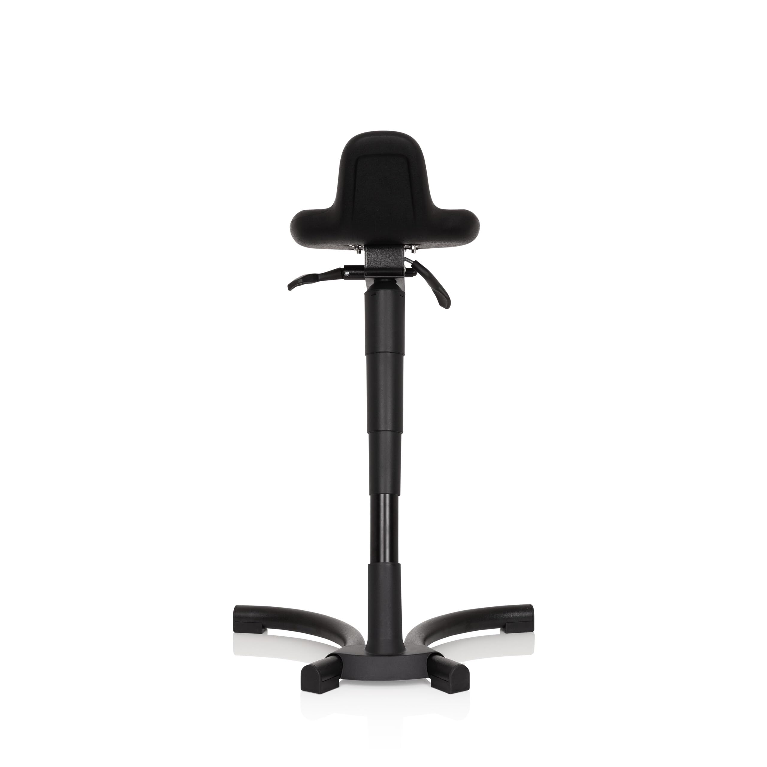 hjh OFFICE 830026 Stehhilfe TOP Work 34 Hartschaum Arbeitshocker ergonomisch mit Rückenstütze, Höhe & Neigung verstellbar