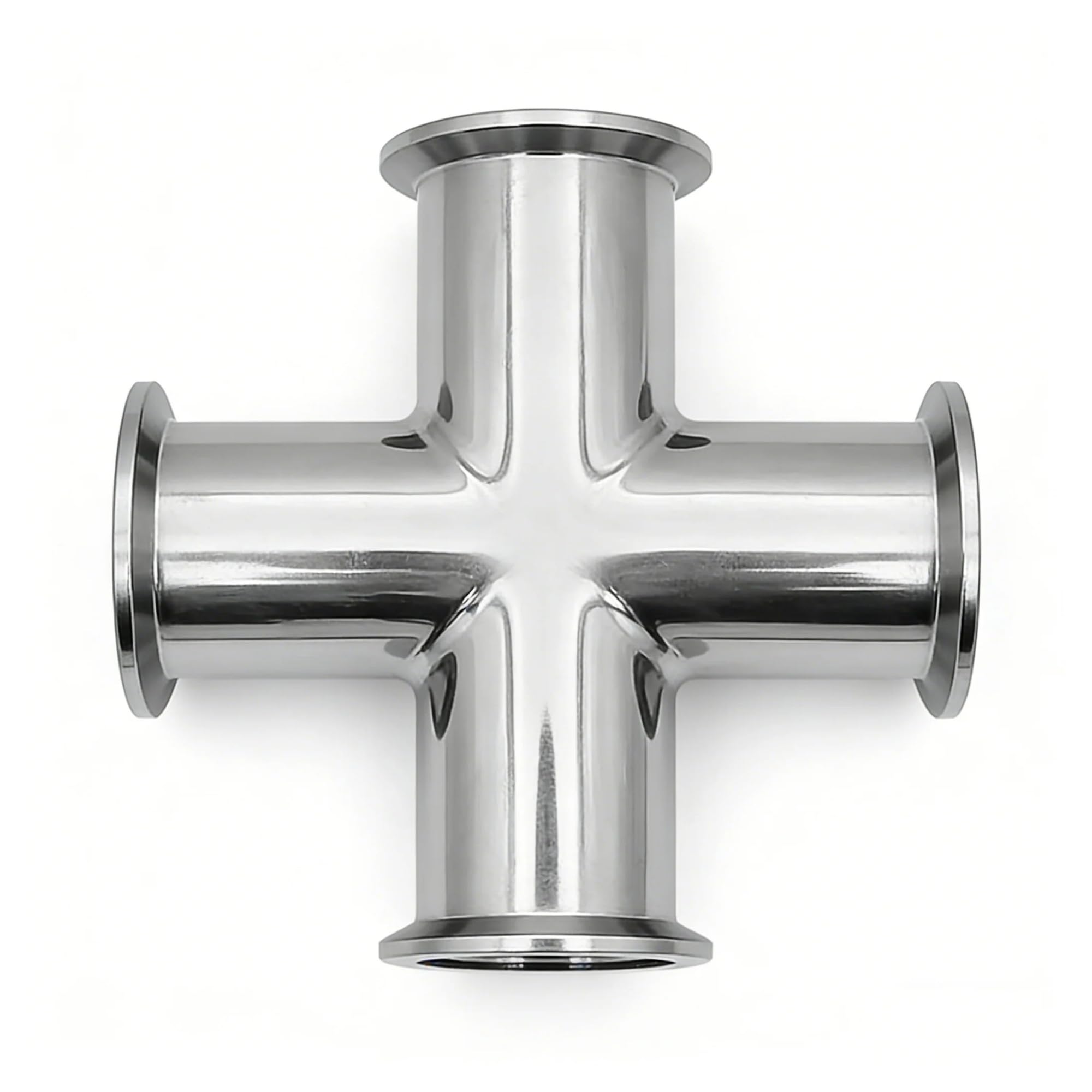 KF16 KF25 KF40 KF50 304 Acero Inoxidable KF vacío Cruz 4 vías Reductor de Conector de instalación de tuberías Reductor(KF50-KF40)