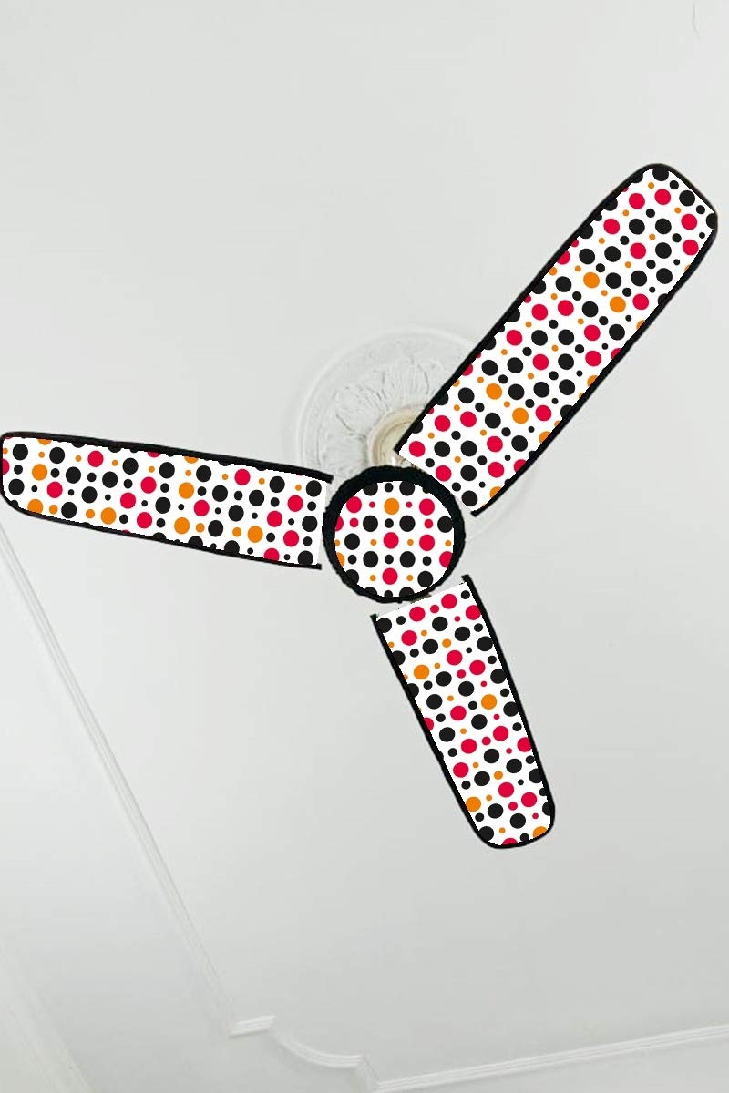 Stylish & Designer PVC Waterproof & Dustproof Multicolor Fan Cover Set Of 4 Pcs (Design-11)