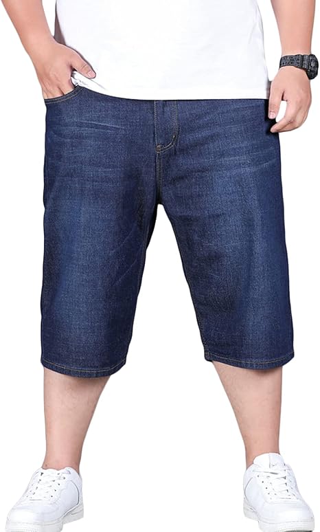 Men's Big And Tall Denim Baggy Shorts 