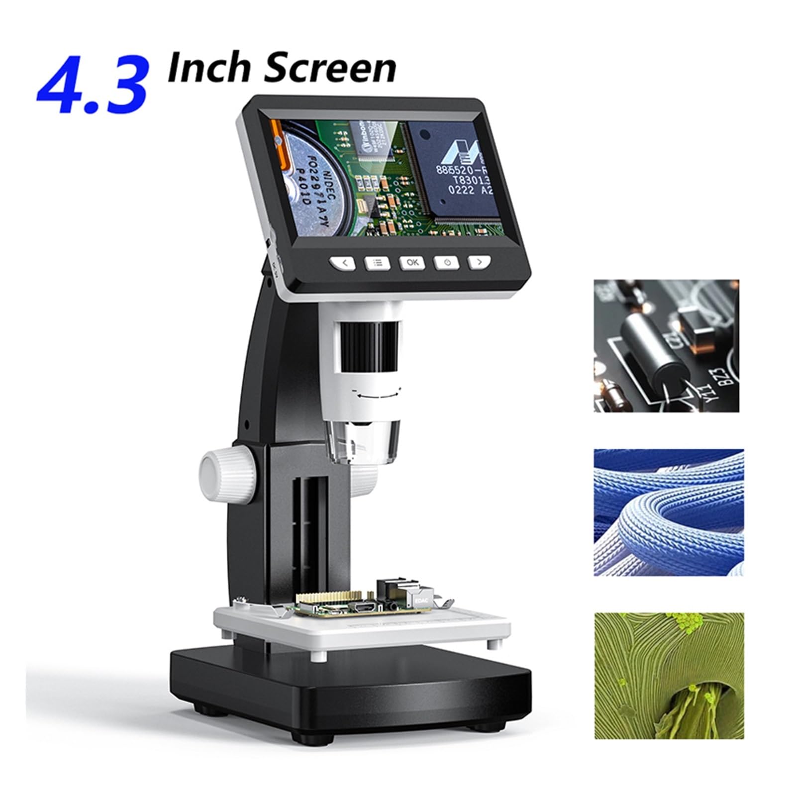 4,3-calowy mikroskop cyfrowy IPS 1600x moneta 1080P wideo do lutowania dla dorosłych kompatybilny z Window/s Ma/c IO/S