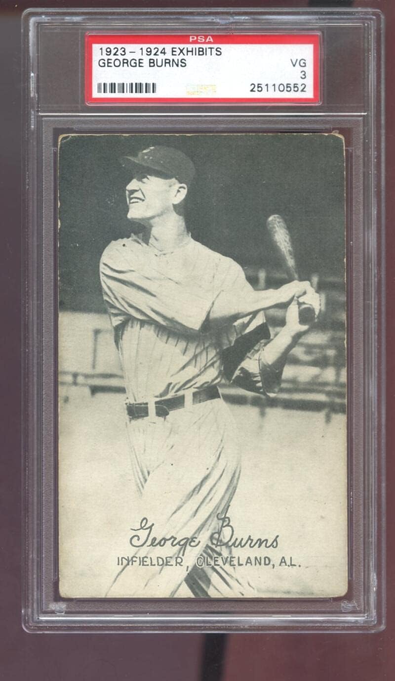 1923 1924 Exhibits George Burns PSA 3 Graded Baseball Card Exhibit Cleveland