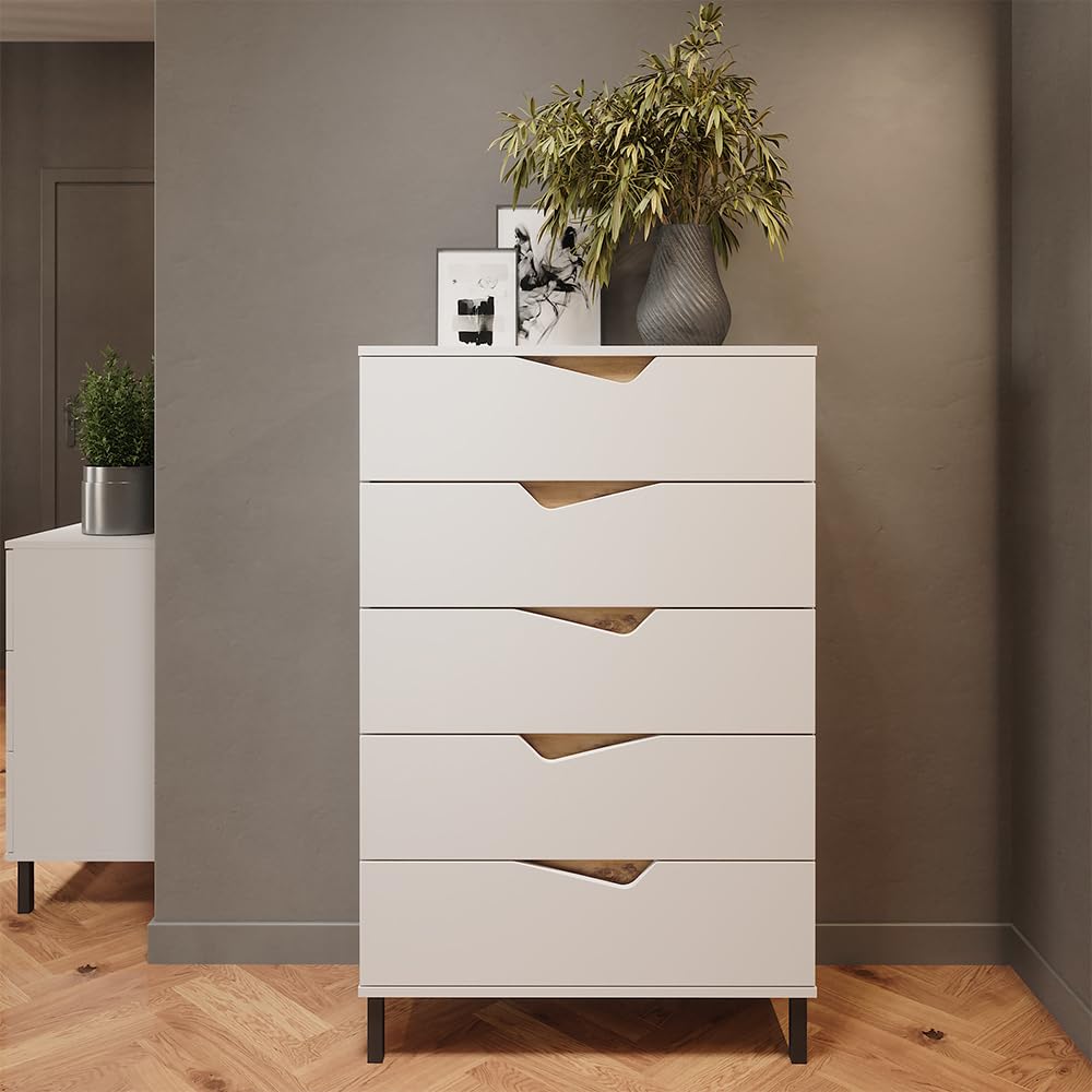 Vicco Kommode Marelle, Weiß/Artisan, 76 x 120 cm